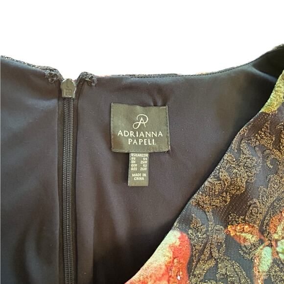 Adrianna Papell Floral Surplice Dress - Size 22 - Picture 8 of 15
